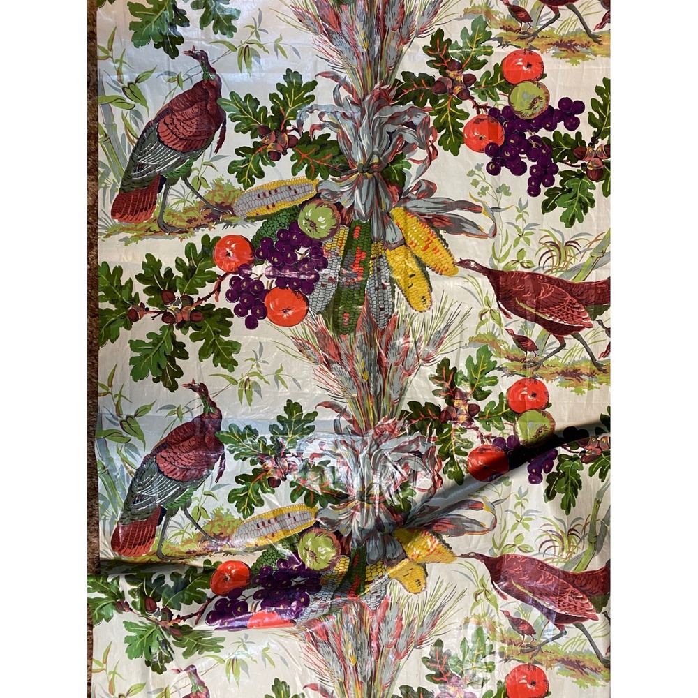 Vintage Chintz Drapes 3 QTY Harvest theme Everglaze Kandell Design 32" x 91" EUC